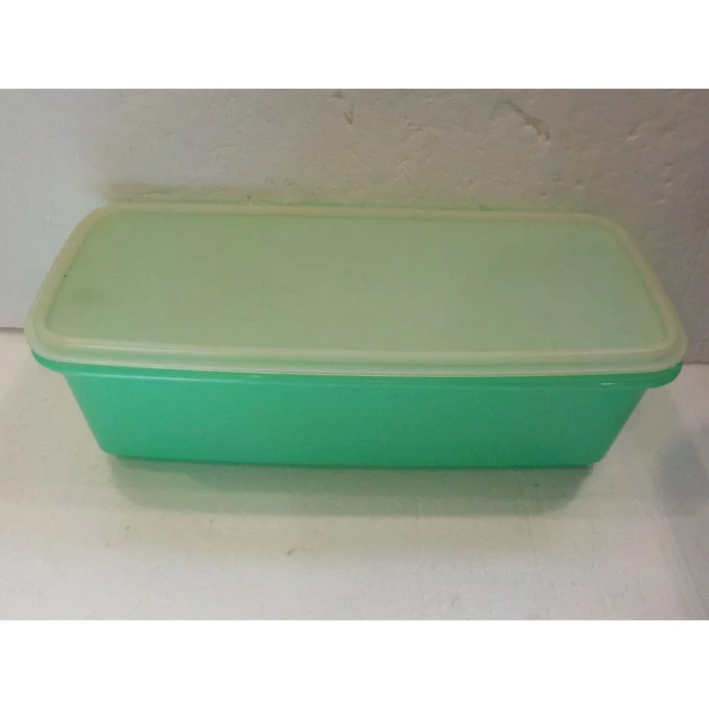 Vintage 3 Pc Tupperware Celery Veggie Bread Keeper Container Jadeite Green 782-8